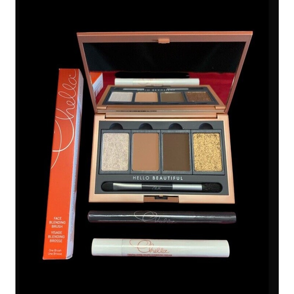 CHELLA Tantalizing Taupe Eyebrow Cream + Eyeliner Pen + La Vie Neutral Palette +